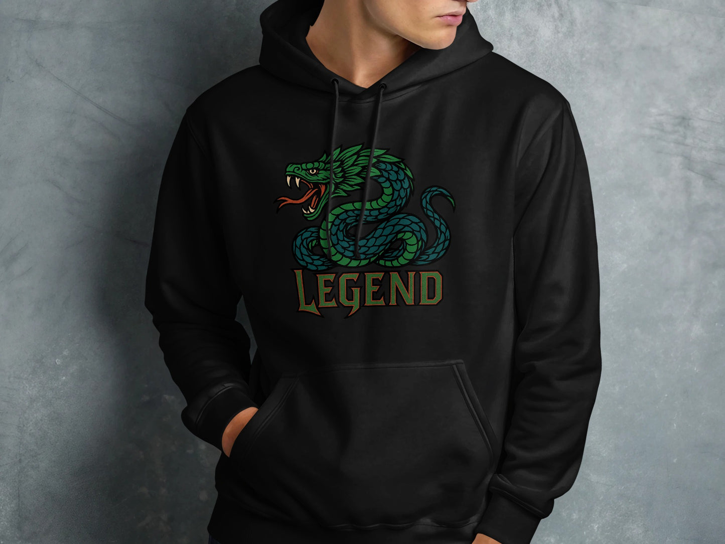 Legend Green Snake Design Black Hoodie product