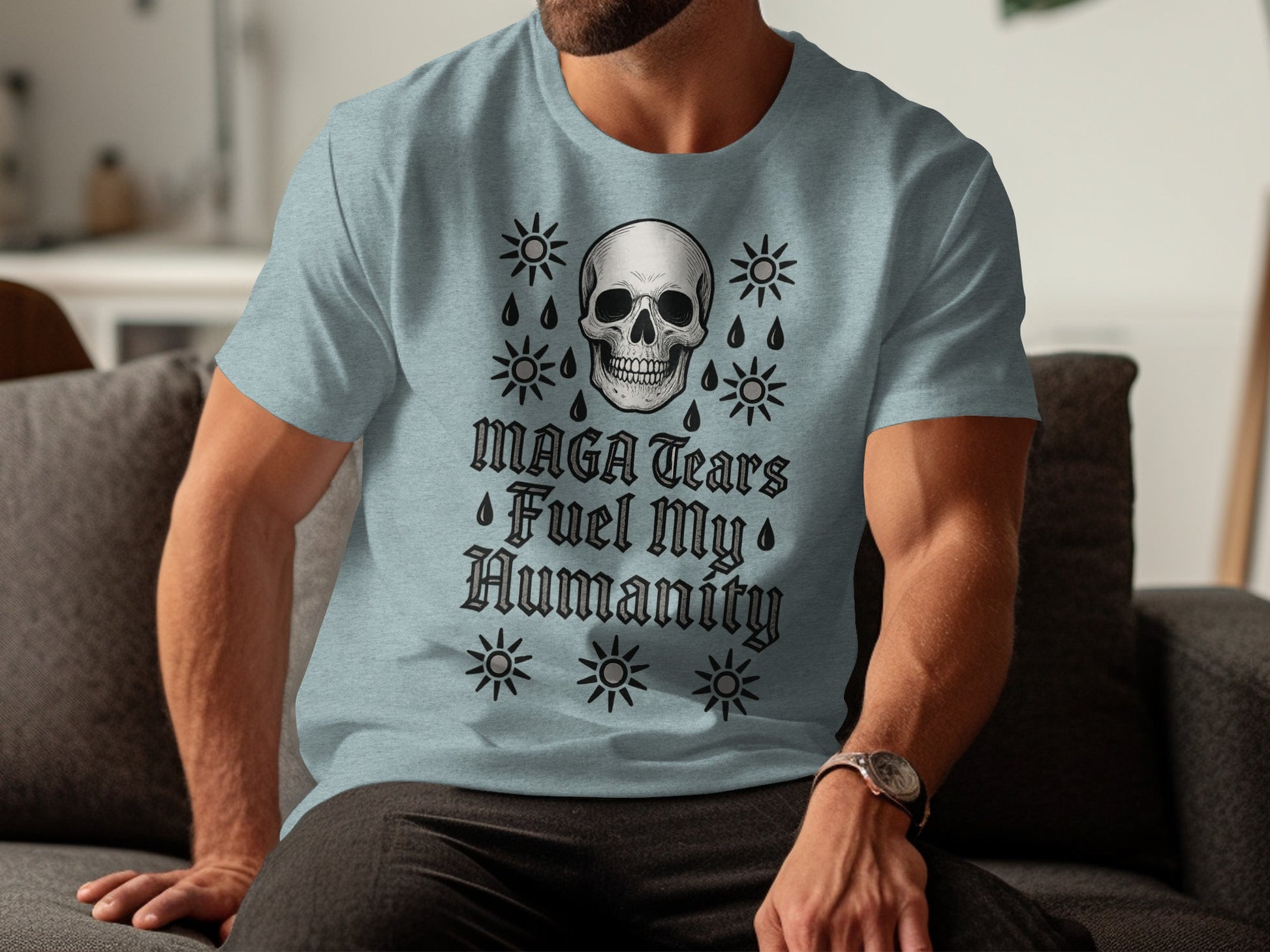 MAGA Tears Fuel My Humanity Skull Design product