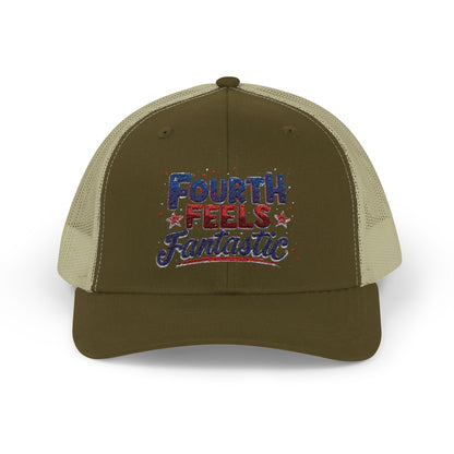 Fourth of July Celebration Snapback Cap - Patriotic Trucker Hat