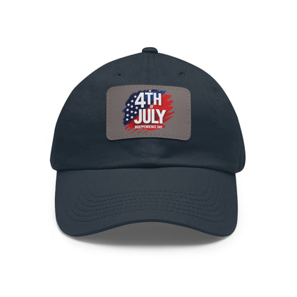 Patriotic Dad Hat with Leather Patch | 4th of July