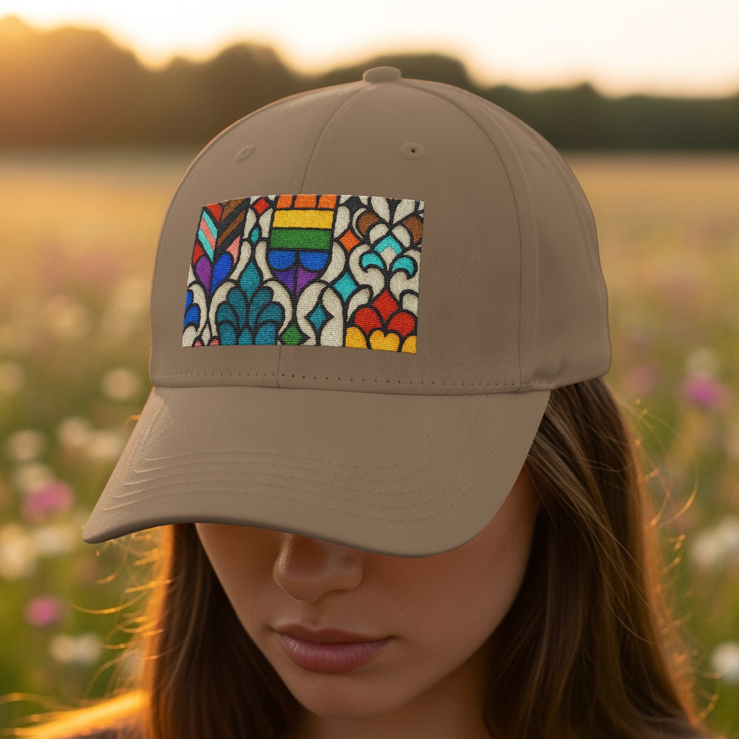 Colorful Stained Glass Pattern Design Hat product