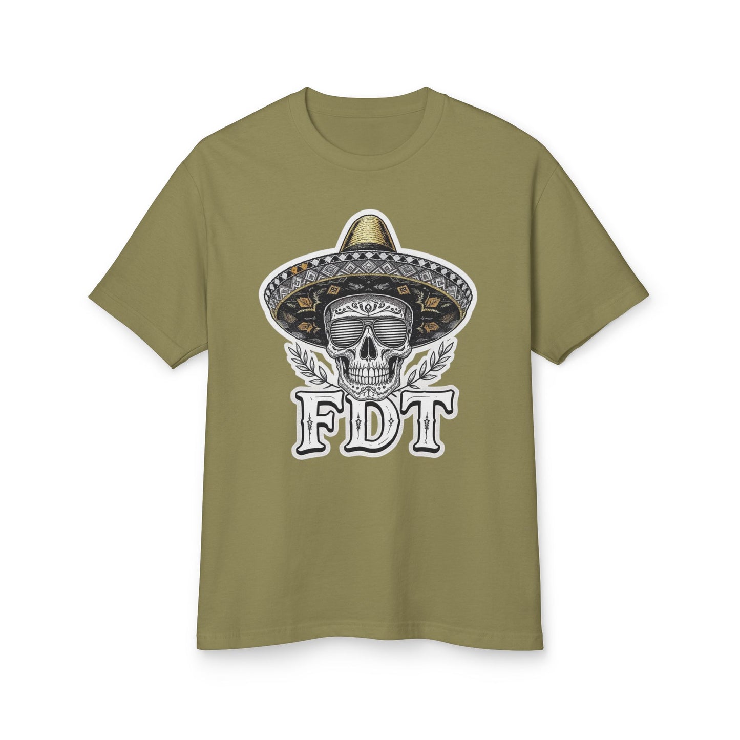 FDT Anti Trump Shirt 100% Cotton. Skull Sombrero Tee — 'FDT' Vintage Day of the Dead Graphic Shirt