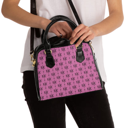 FDT Purse Pink Woke Anti Trump Liberal Purse |Monogram Grey Shoulder Handbag — Elegant Patterned Satchel Purse