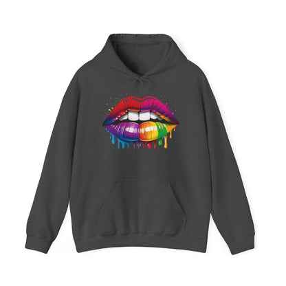 Pride hoodie Rainbow Dripping Lips Hoodie | Unisex Sweatshirt for Pride, LGBTQ+ Events, Casual Wear, Gift Idea, Vibrant Streetwear