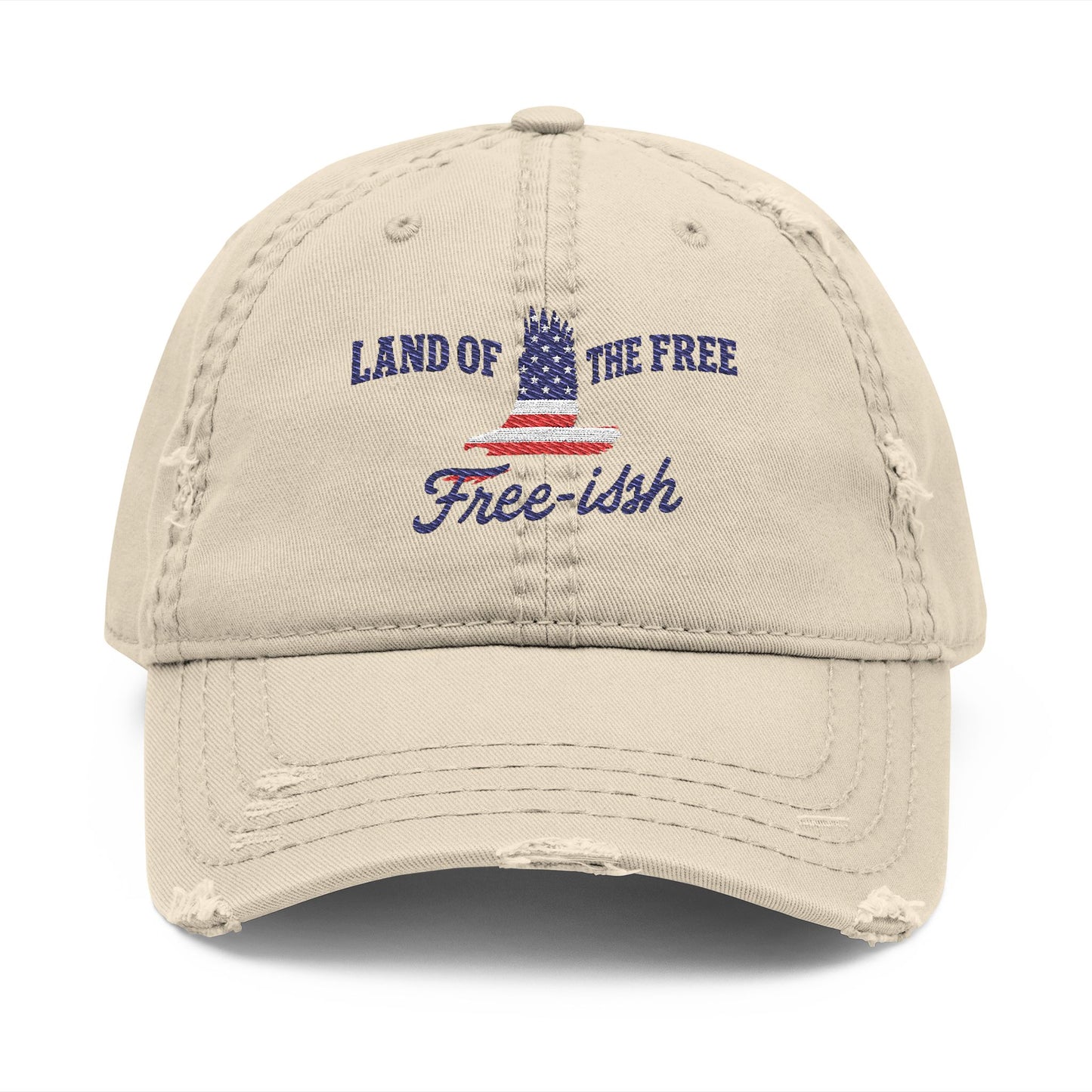 Funny 4th of July Embroidery Hat Distressed Cat Dad Hat - Forever USA, Vintage Adjustable Cap for Pet Lovers, Casual Outdoor Wear, Gift for Father's Day, Independence Day