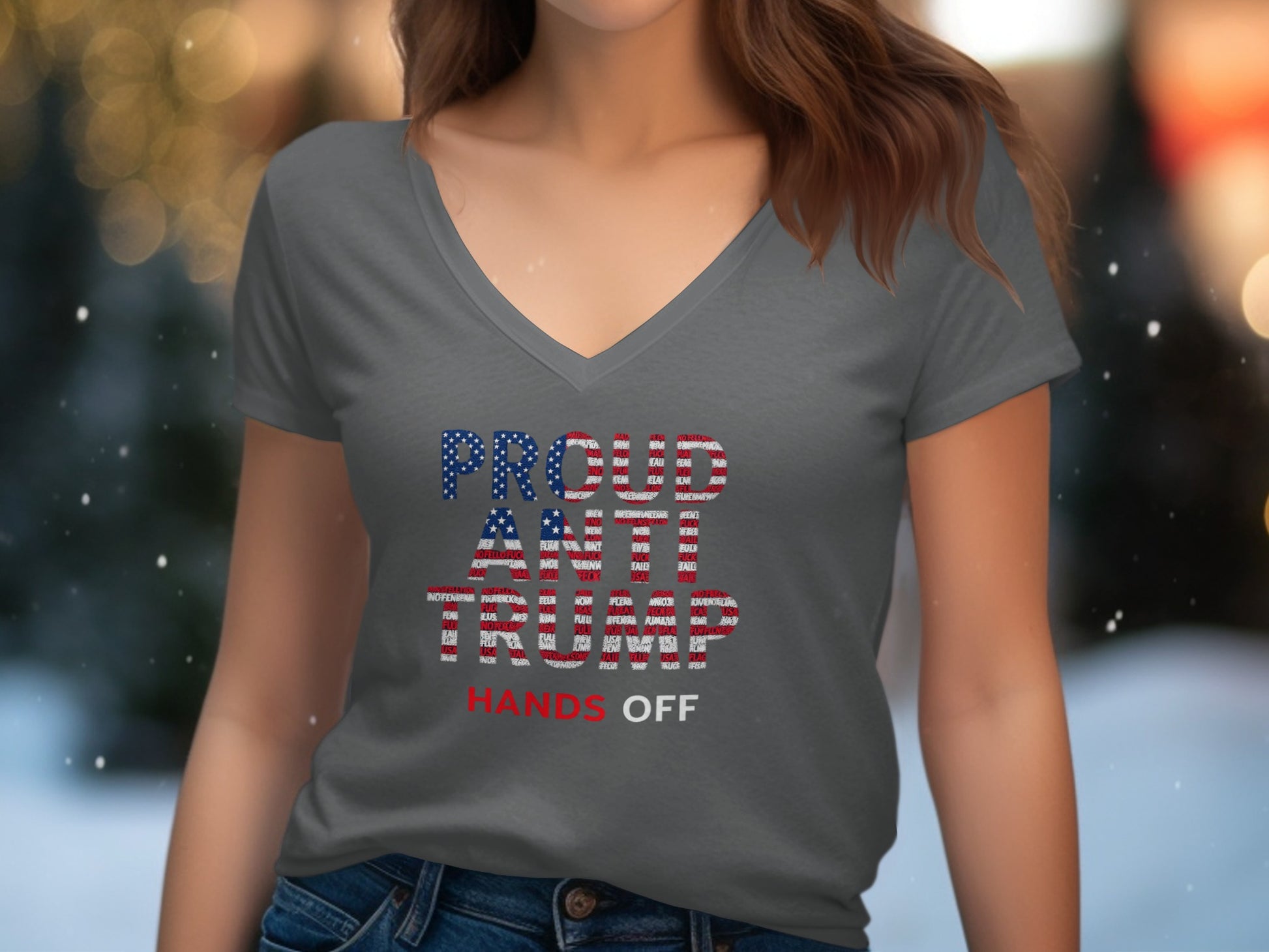 Proud Anti Trump Hands Off Graphic T-Shirt product type