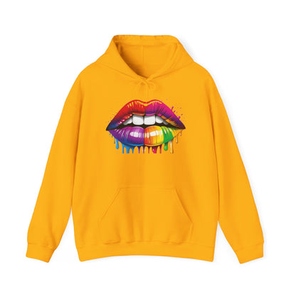 Pride hoodie Rainbow Dripping Lips Hoodie | Unisex Sweatshirt for Pride, LGBTQ+ Events, Casual Wear, Gift Idea, Vibrant Streetwear