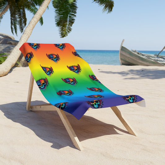 Vibrant Rainbow Beach Towel, Summer Essentials, Poolside Accessory, Vacation Must-Have, Colorful Towel for Beach Lovers, Fun Gift Idea