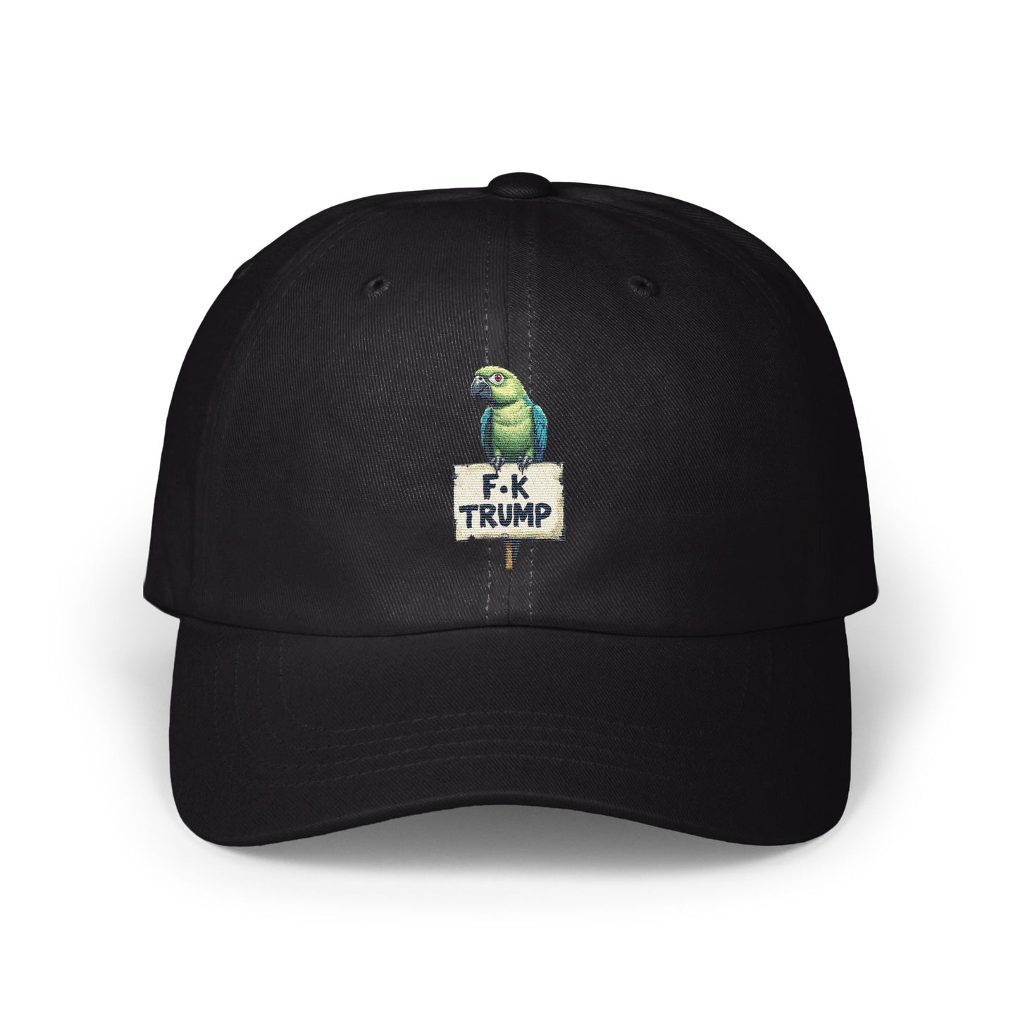 F-k Trump Parrot Embroidered Black Baseball Cap product