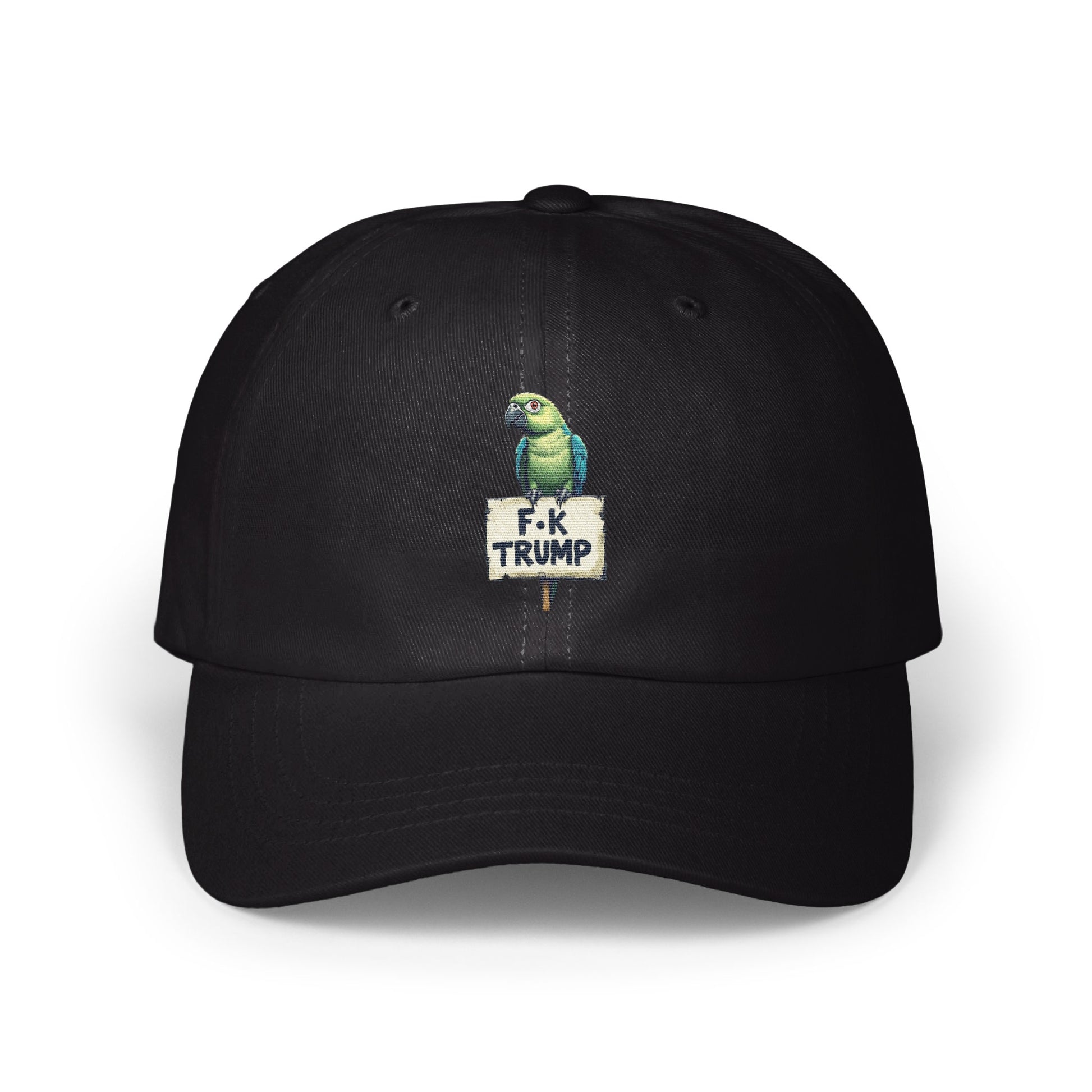 F-k Trump Parrot Embroidered Black Baseball Cap product