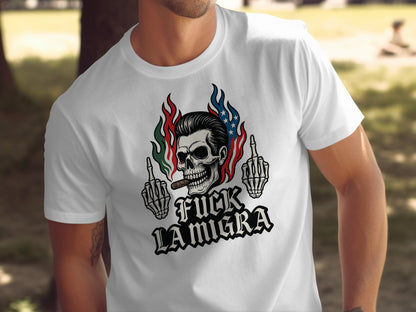 Skull Middle Finger Graphic Design Shirt product