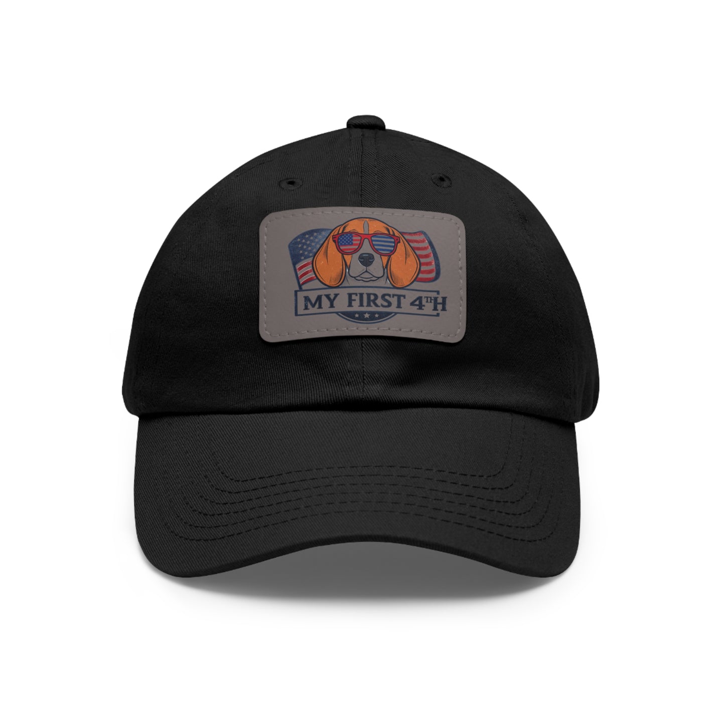 4th of July Dad Hat with Leather Patch (Rectangle)
