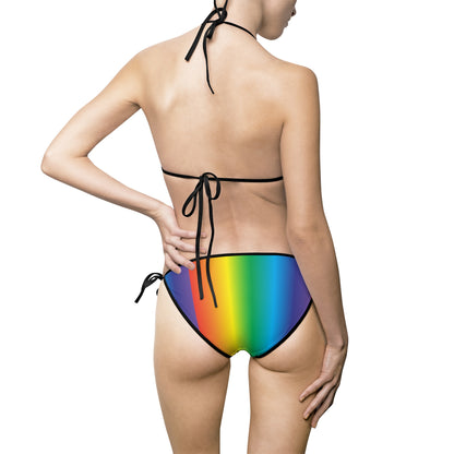 Pride Rainbow Bikini | Women's Swimsuit, LGBTQ+ Swimwear, Summer Beachwear, Pool Party Attire, Cute Holiday Swim