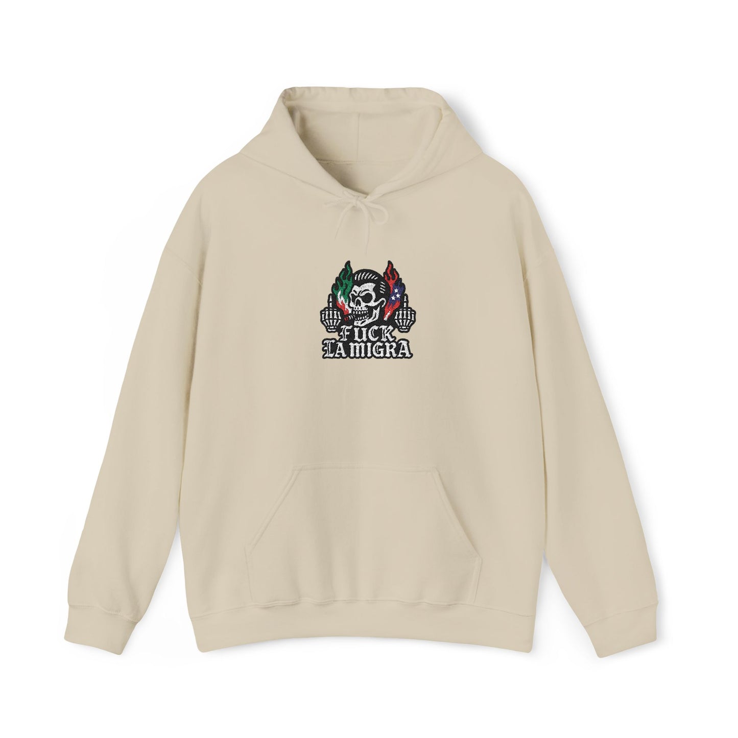 Fuck La Migra Embroidery Hoodie Anto Trump Hoodie Unisex Heavy Blend™ Hooded Sweatshirt