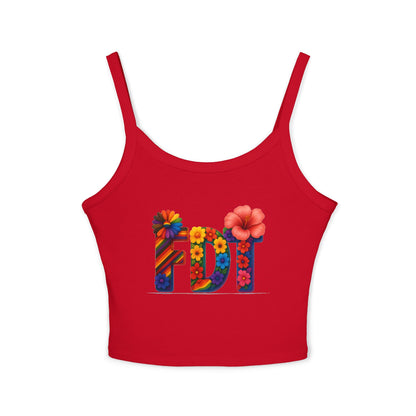 high quality Floral FDT Women's Spaghetti Strap Tank Top – Vibrant Summer Style