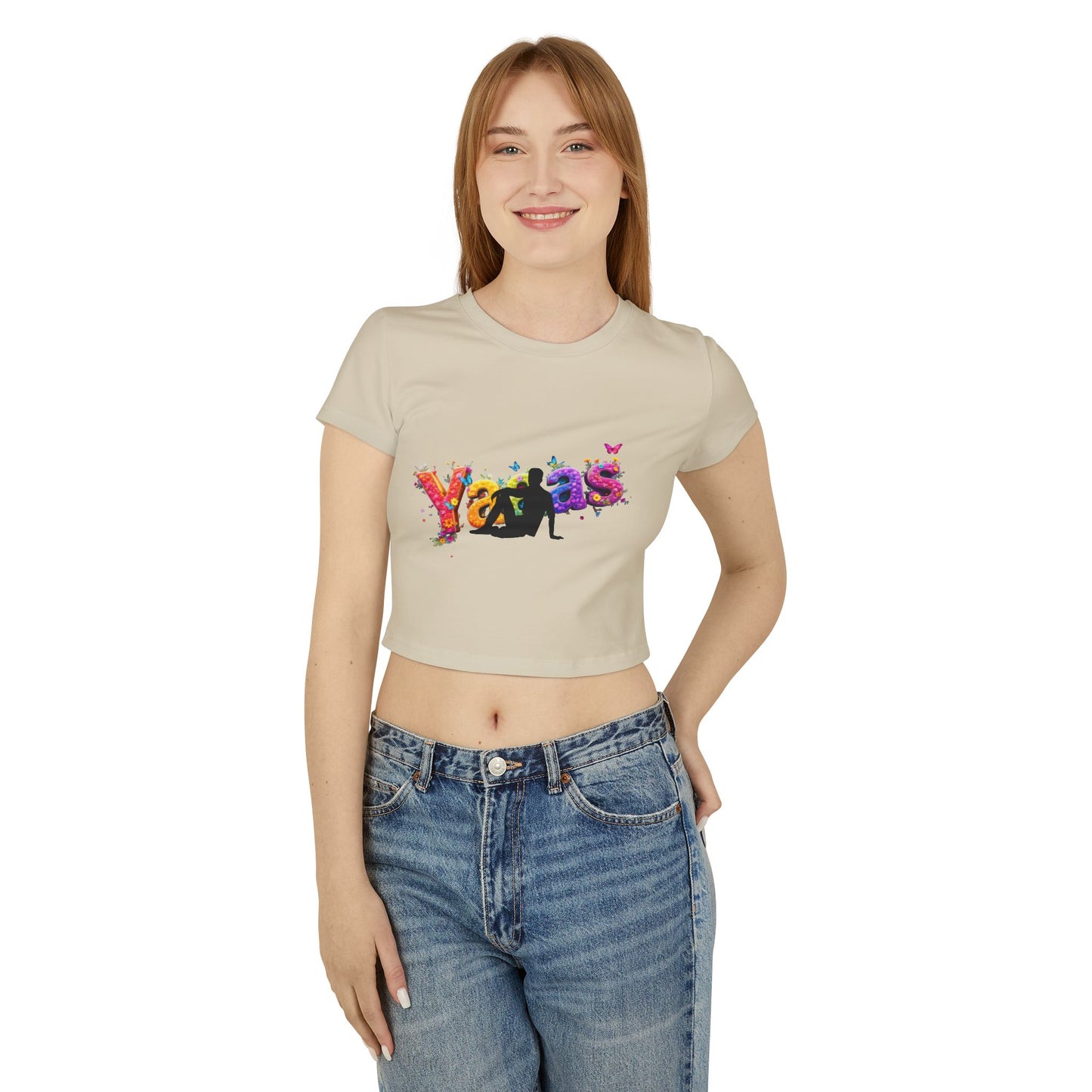 Pride Women&#039;s Baby Tee - Queer AF Rainbow Floral Design