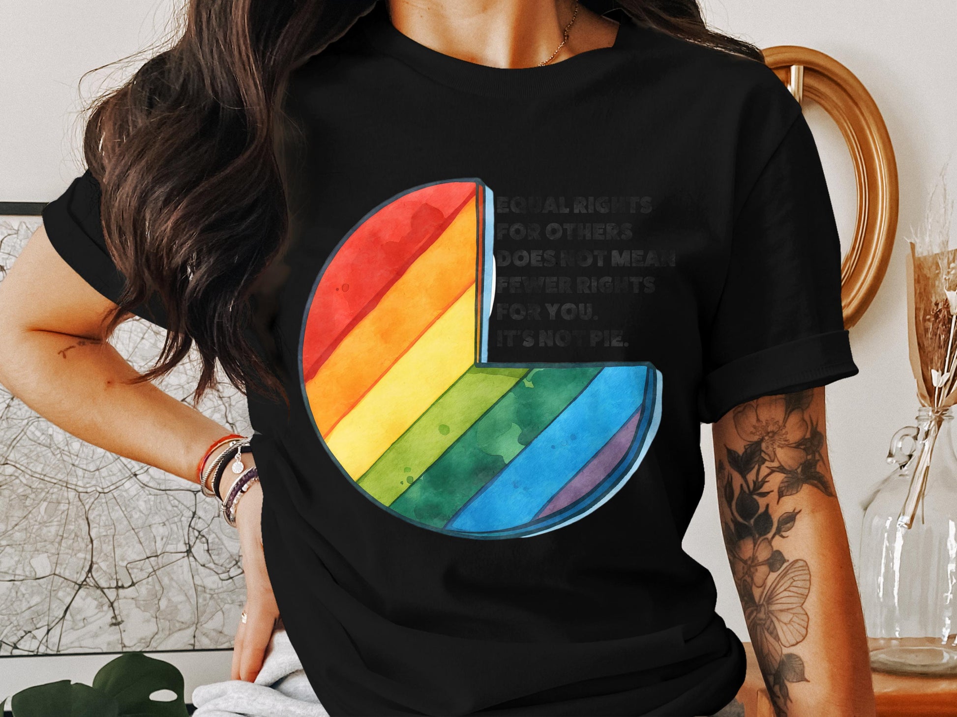 Rainbow Pie Chart Equality Rights T-shirt product