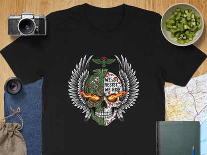We Resist We Rise Skull Winged Graphic Tee product