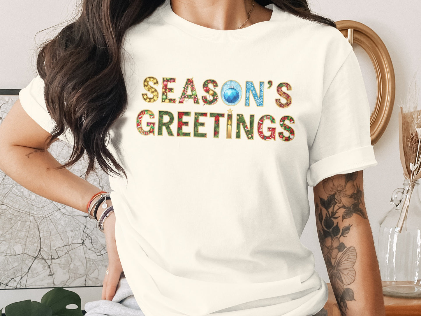 Season's Greetings Graphic Women's Shirt