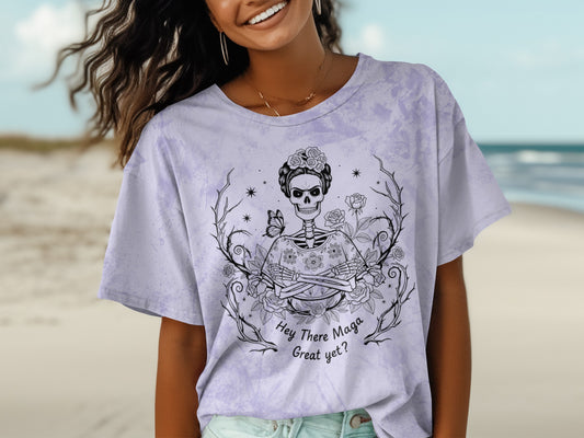 Hey There Maga Great Yet Skeleton Graphic Tee