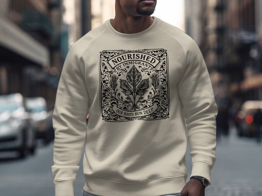 Nourished By Immigrant Our Roots Run Deep Sweatshirt