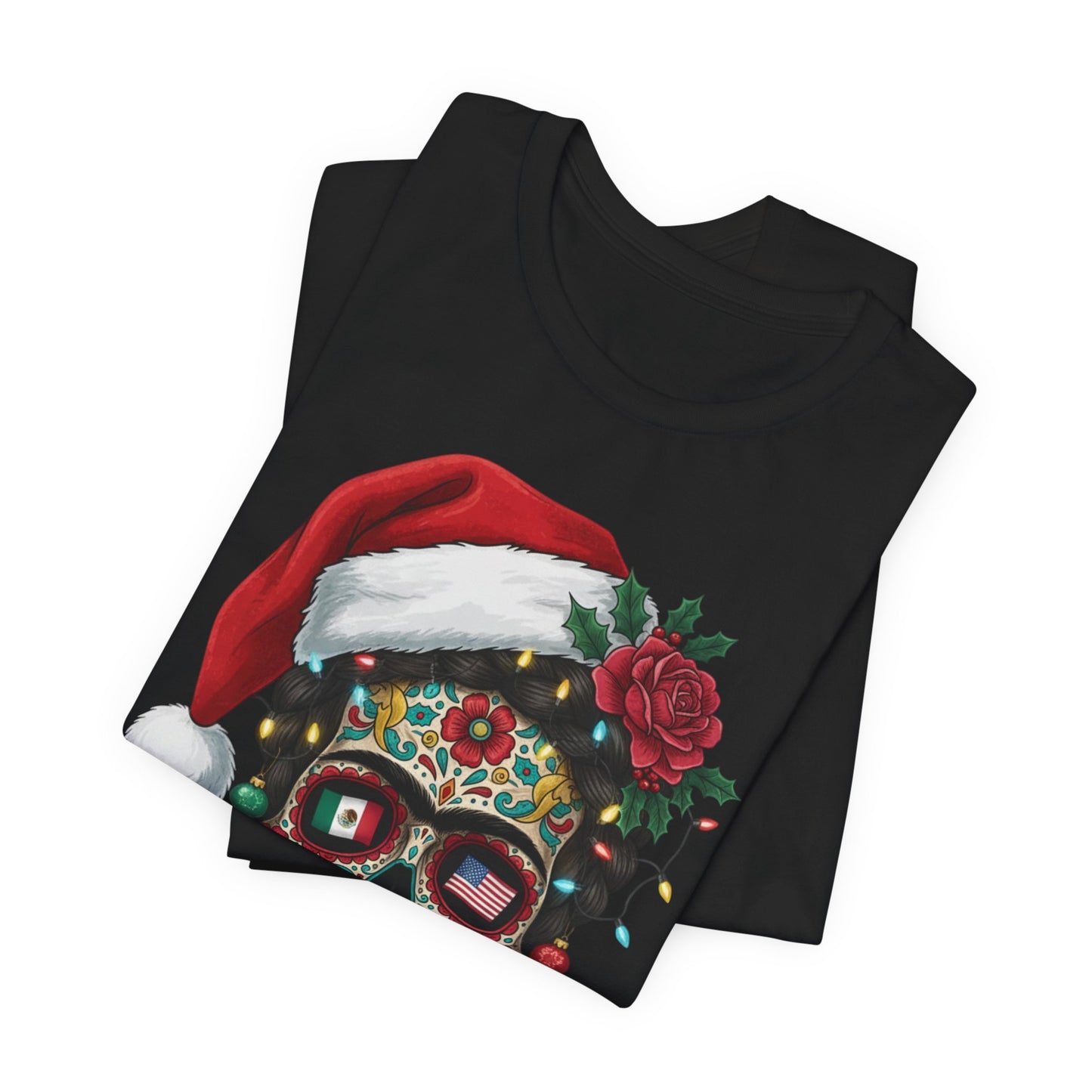 Christmas Sugar Skull T-Shirt — "Merry Resistance to All" Holiday Tee
