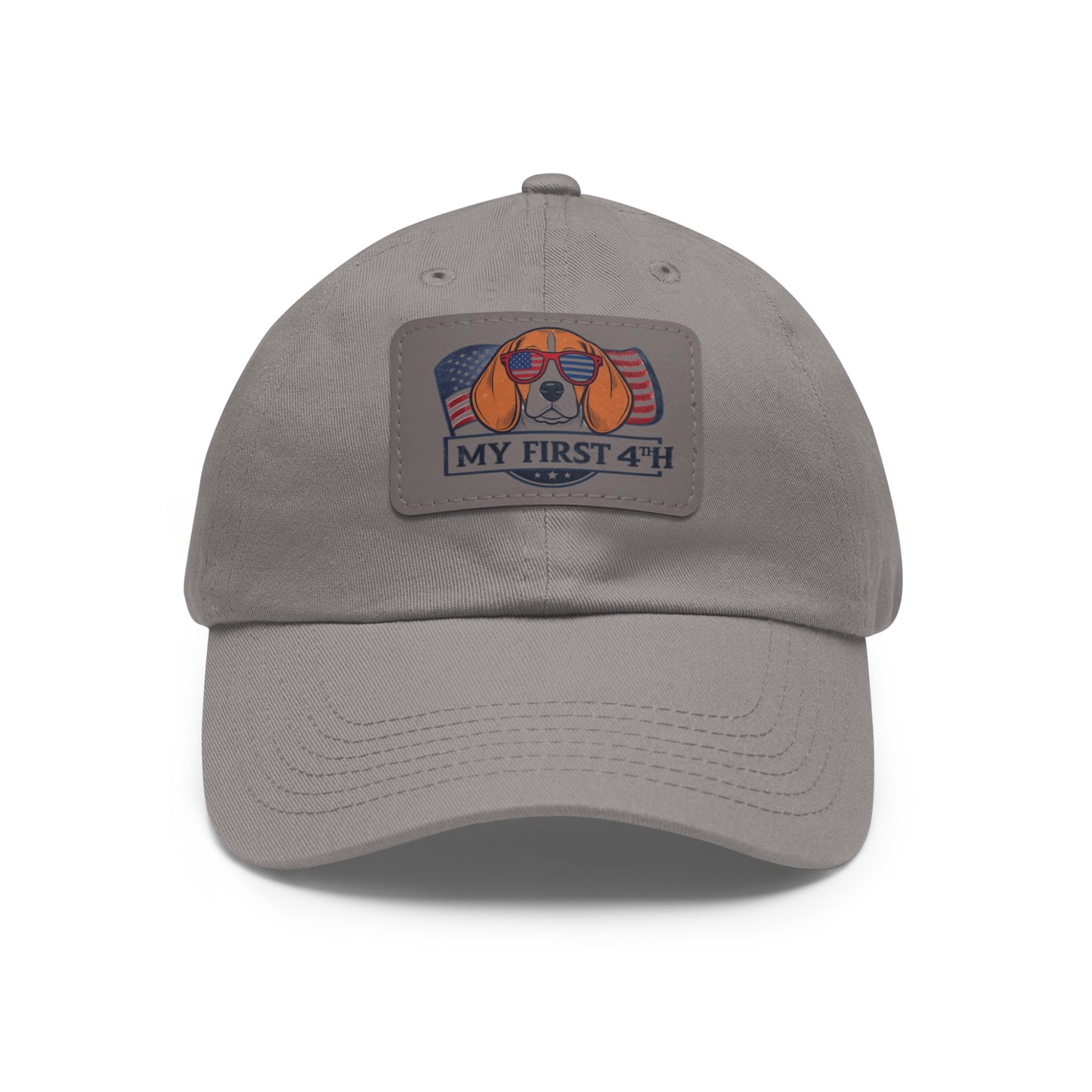 4th of July Dad Hat with Leather Patch (Rectangle)