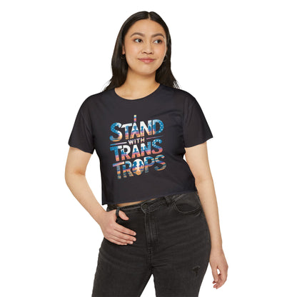 Pride corp top Festival Crop Top - Stand With Trans Troops
