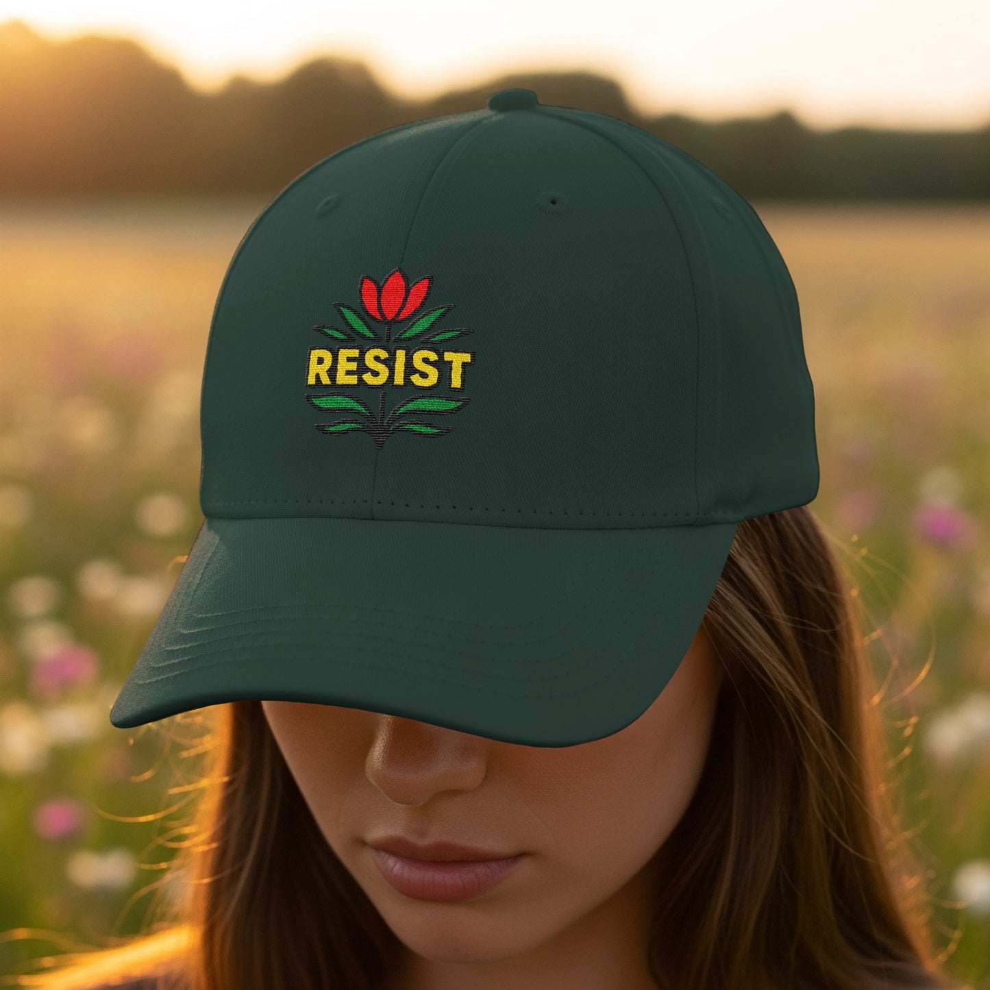 Resist Embroidered Hat Statement Fashion Product