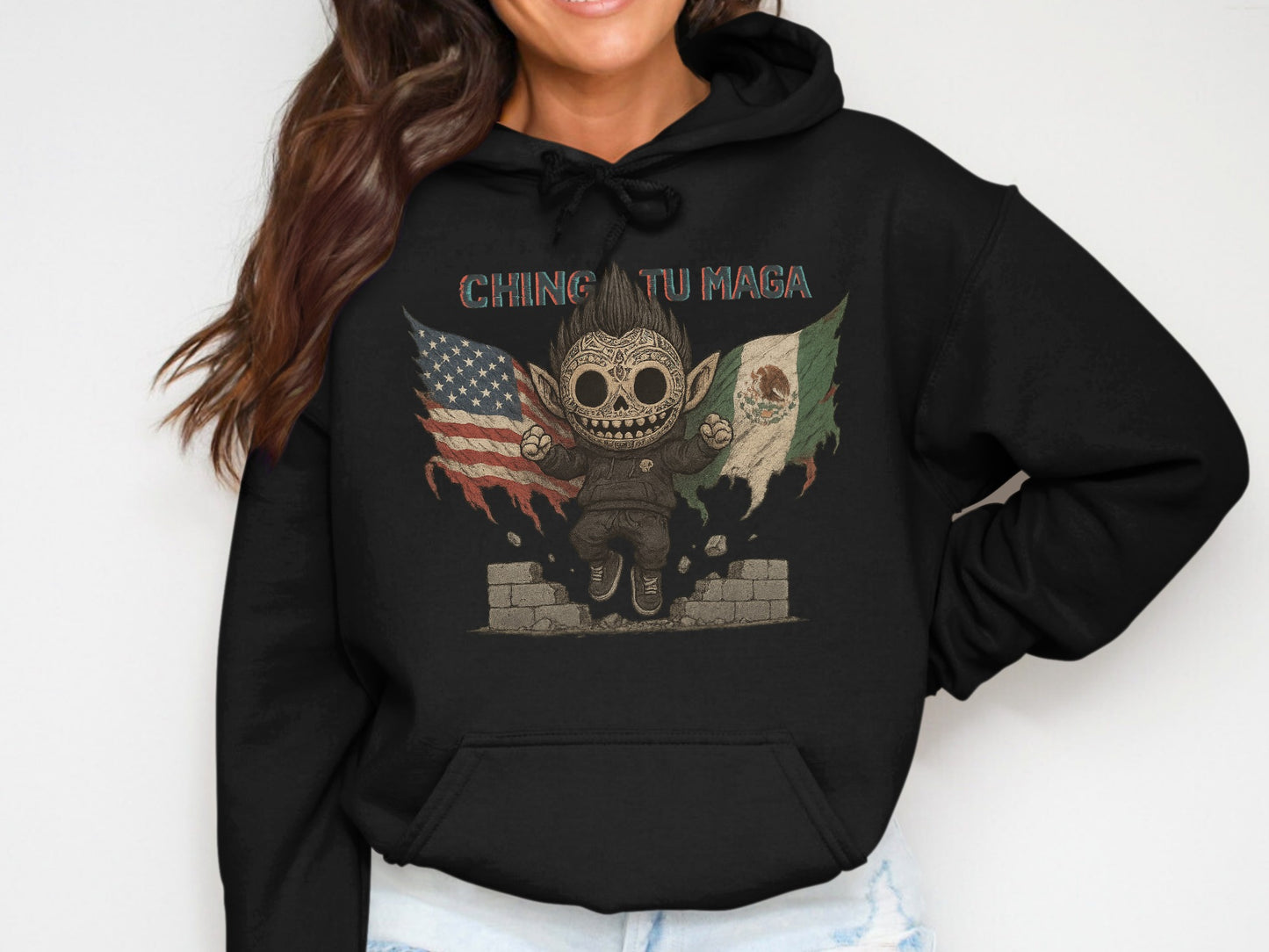 Chingatu Maga Graphic Hoodie with Flags Artwork product