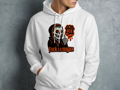 ICE Fuck La Migra Skeleton Middle Finger Hoodie product type