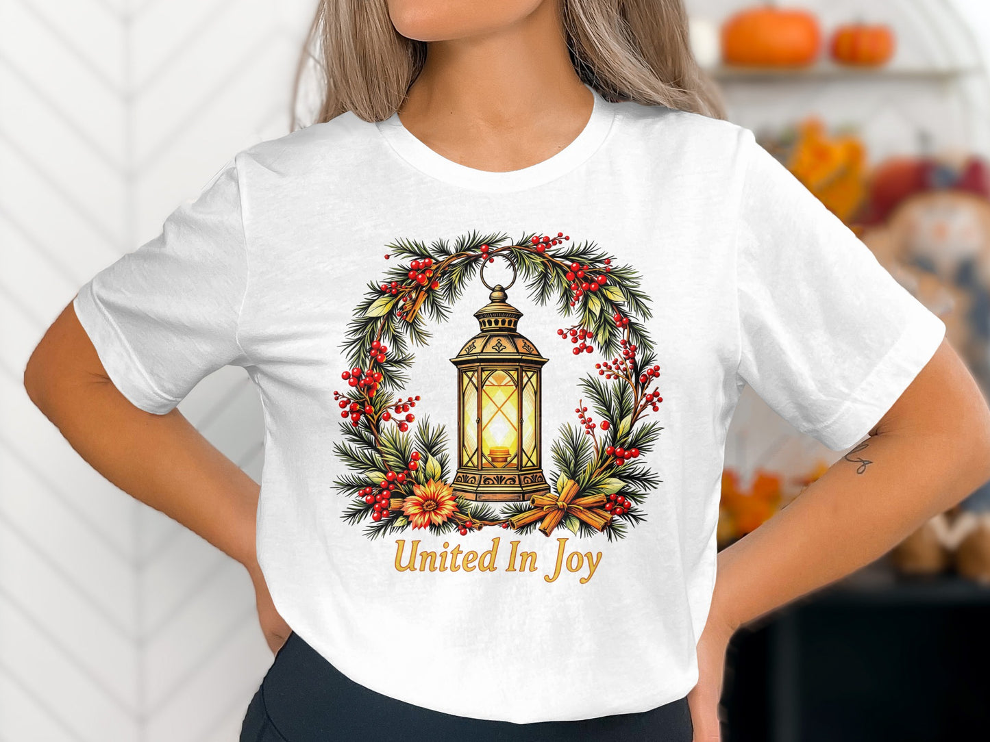 Cheerful Festive Lantern T-shirt United In Joy