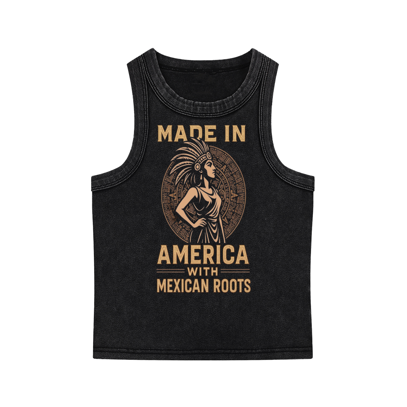 Proud Of My Roots Mexican Pride Snow Washed Tank Top