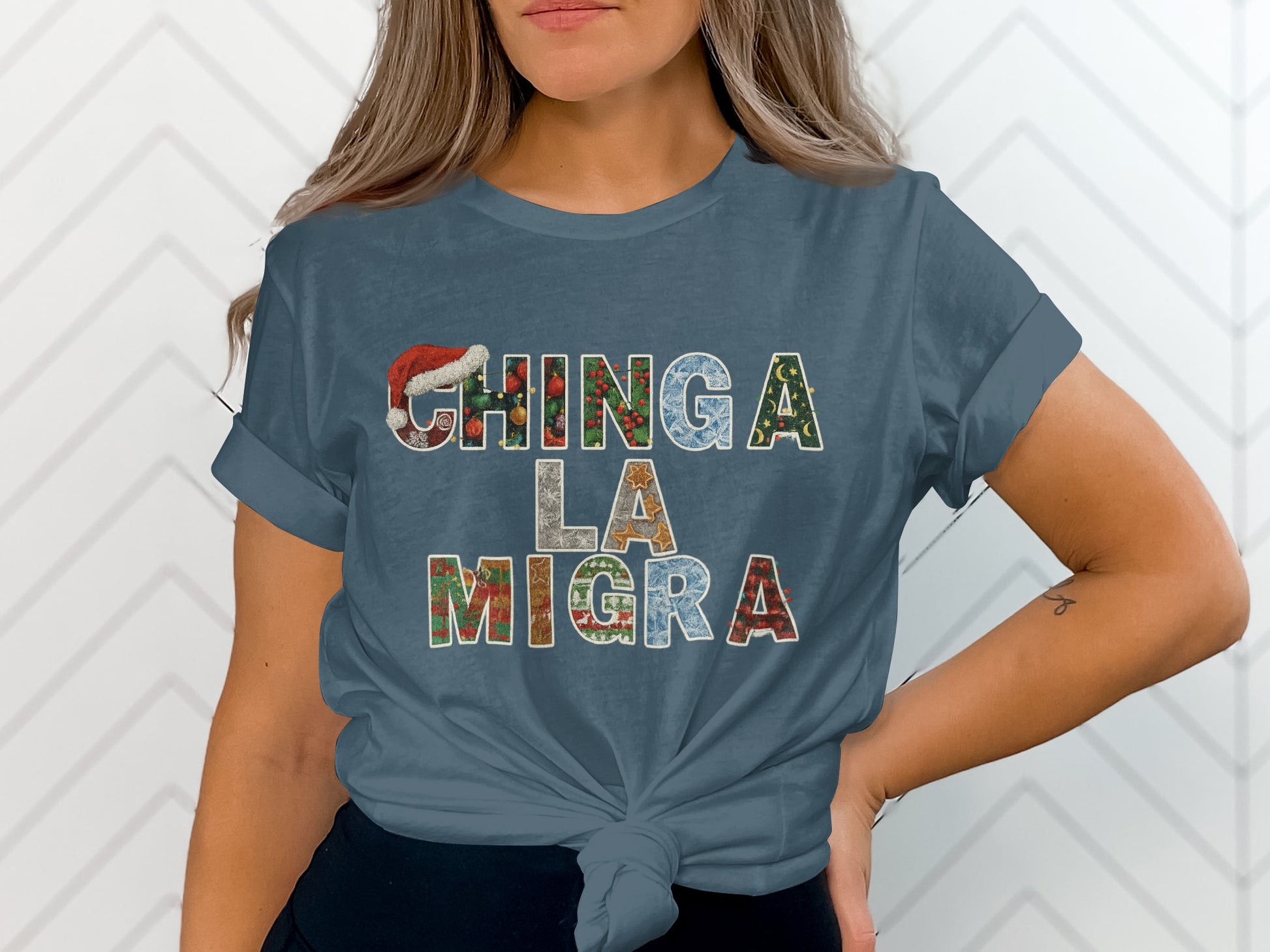 Chinga La Migra Graphic Statement Tee Shirt
