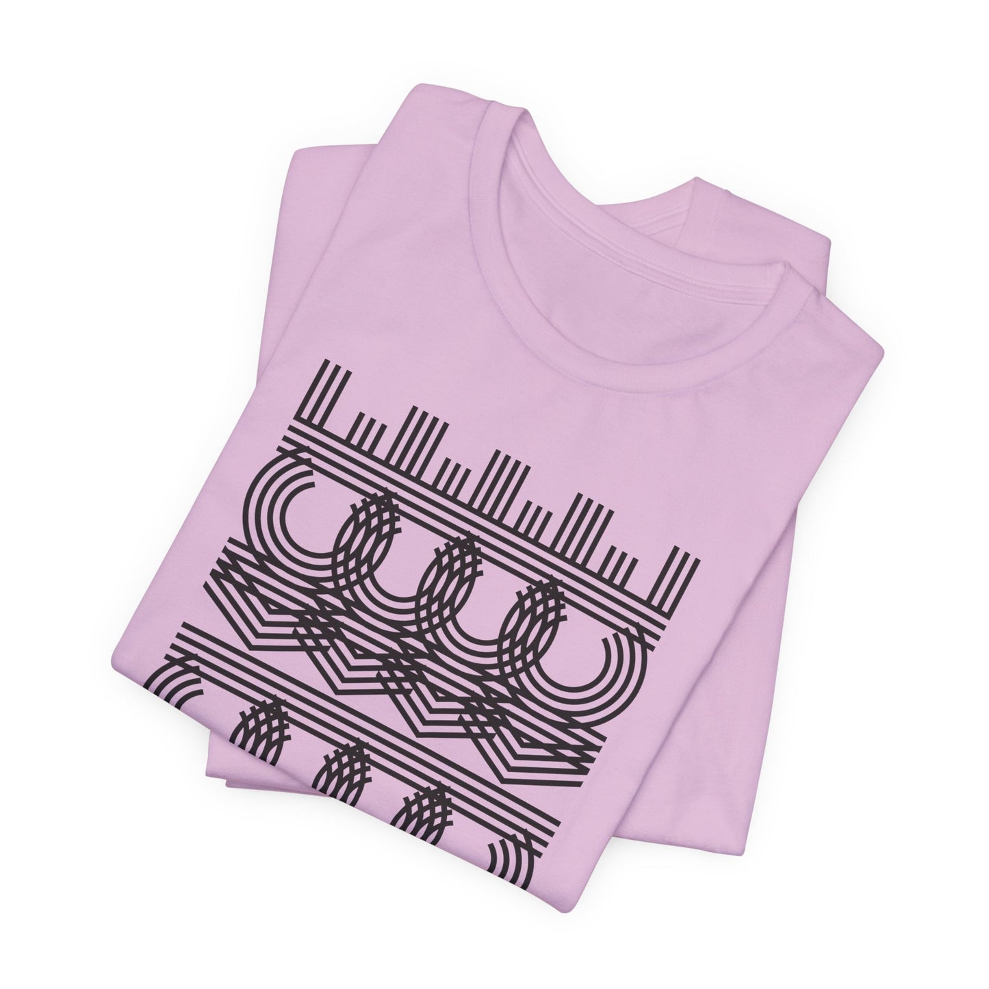 Fuck Ice Abstract Geometric Line Art Tee — Minimalist Black & White Pattern