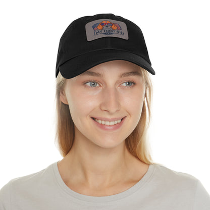 4th of July Dad Hat with Leather Patch (Rectangle)