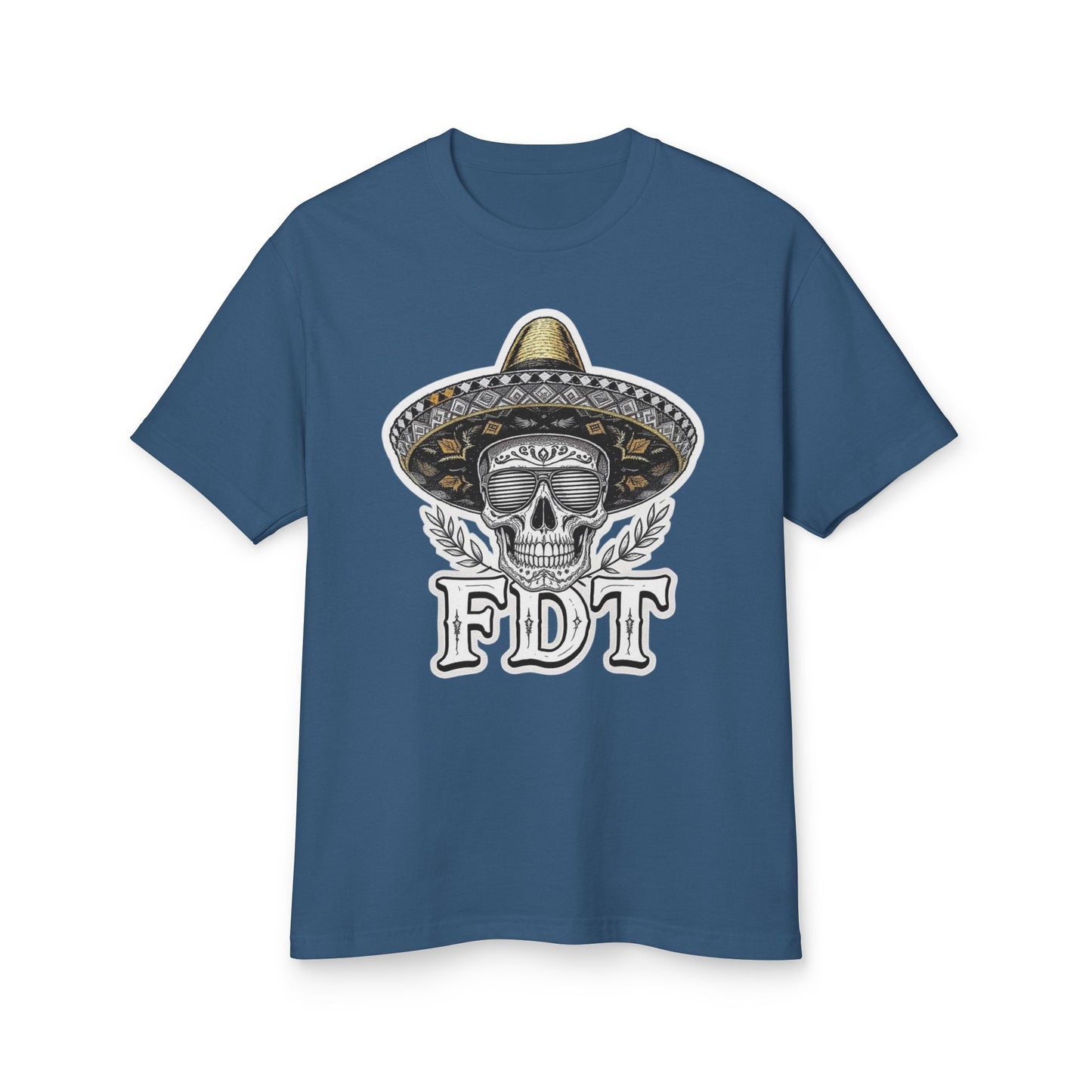 FDT Anti Trump Shirt 100% Cotton. Skull Sombrero Tee — 'FDT' Vintage Day of the Dead Graphic Shirt