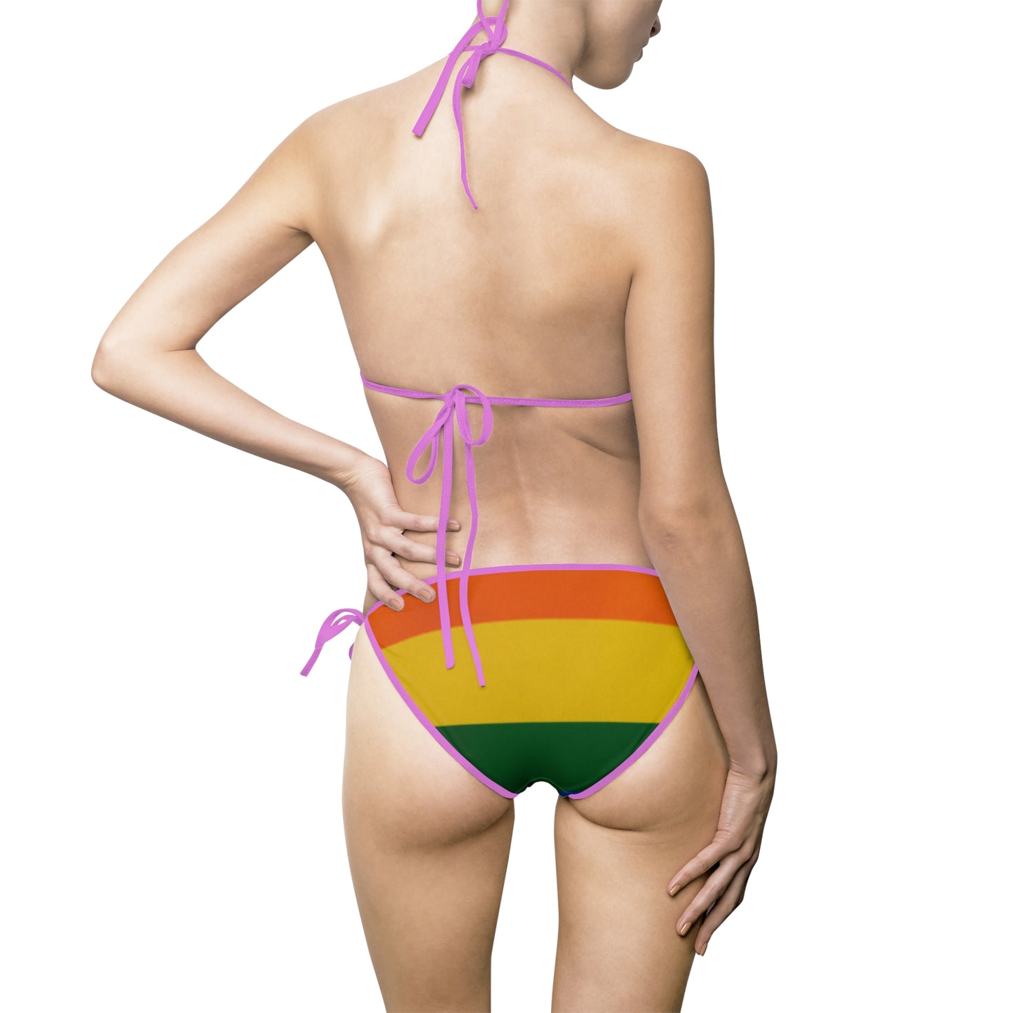 Rainbow Pride Women's Bikini Swimsuit | Vibrant AOP Swimwear | Summer Beachwear | LGBTQ+ Celebration | Fun Pool Party Outfit