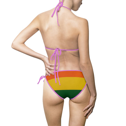 Rainbow Pride Women's Bikini Swimsuit | Vibrant AOP Swimwear | Summer Beachwear | LGBTQ+ Celebration | Fun Pool Party Outfit
