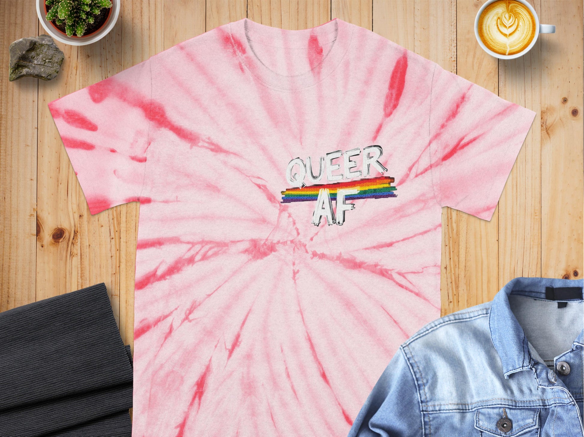 Queer AF Stylish Tie-Dye LGBTQIA Pride T-shirt product