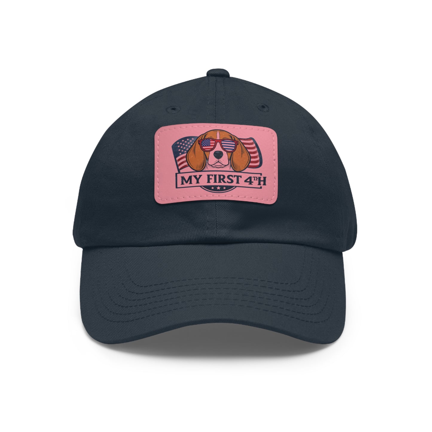 4th of July Dad Hat with Leather Patch (Rectangle)