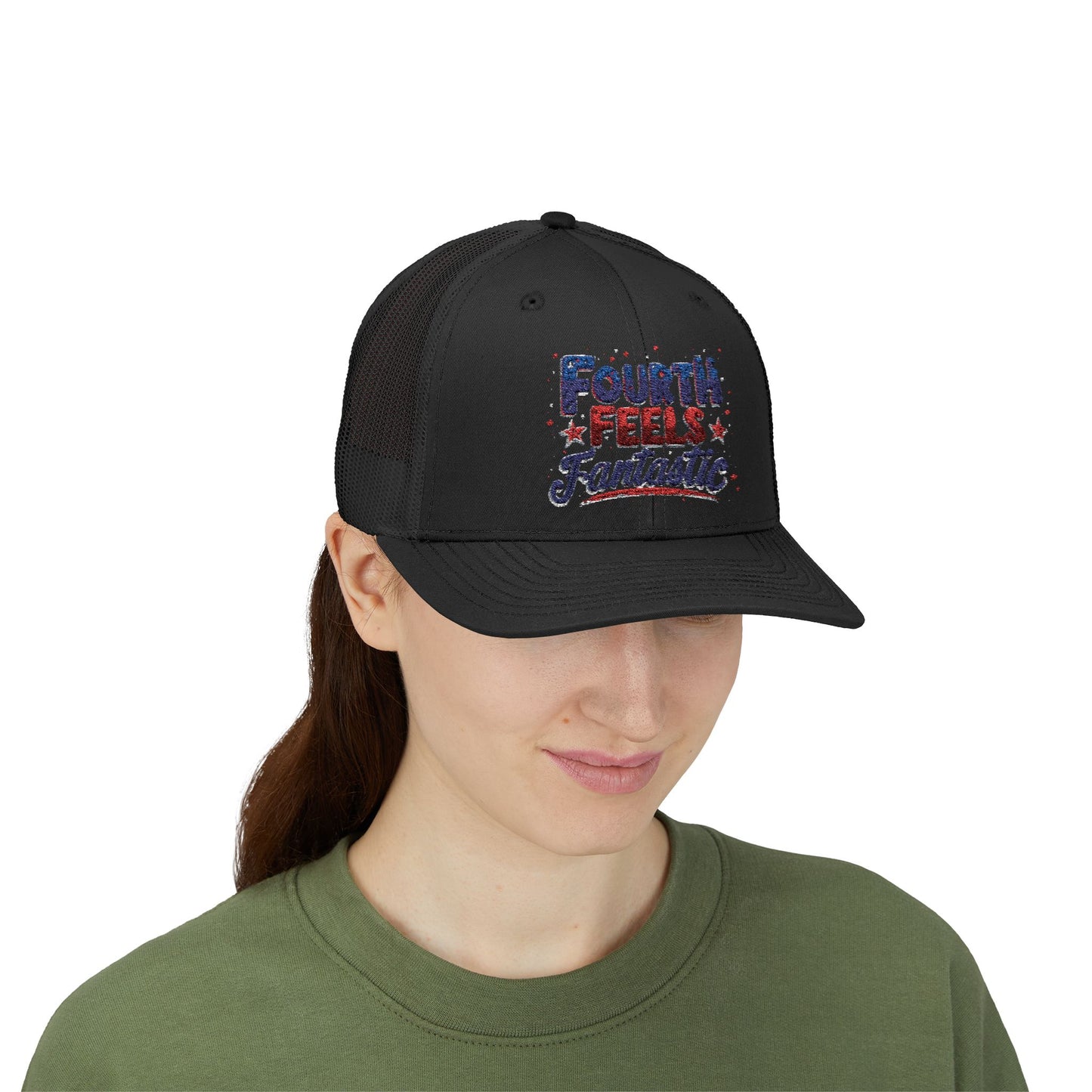 Fourth of July Celebration Snapback Cap - Patriotic Trucker Hat