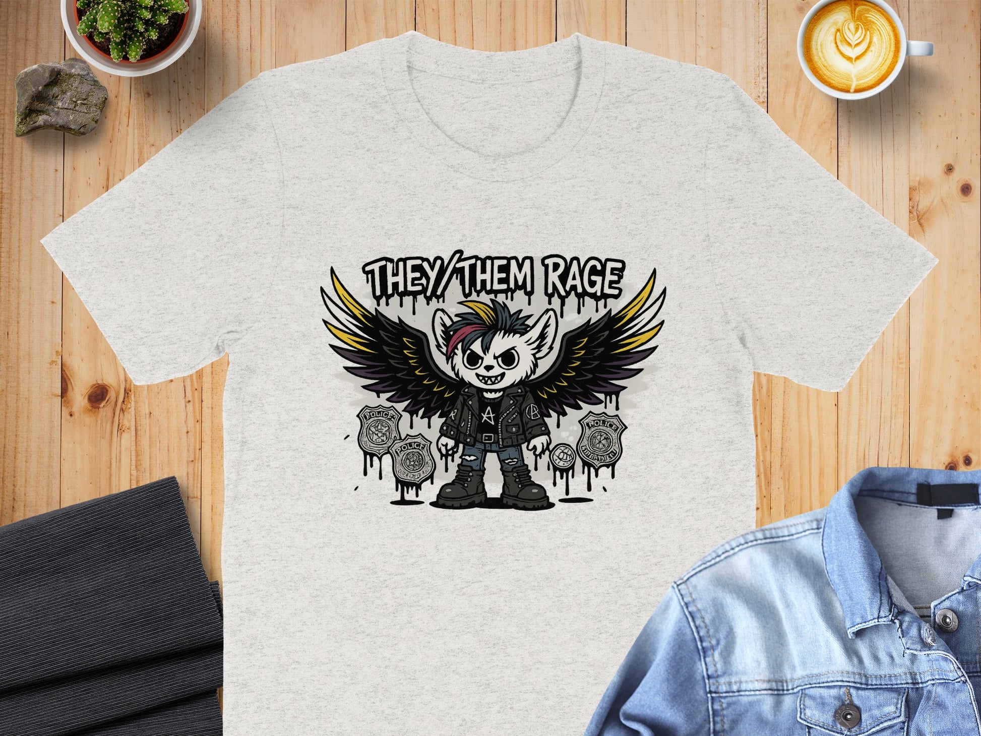 Edgy They/Them Rage Printed Graphic T-shirt product