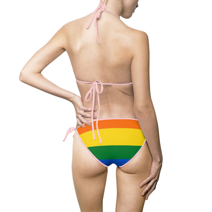Rainbow Pride Bikini, LGBTQ+ Swimwear, Beachwear, Summer Swim Set, Gay Pride Swim, Colorful Swimsuit