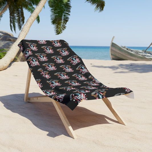 4th july Patriotic Beach Towel - Celebrate 4th of July, USA Spirit, Summer Vibes, Beach Essentials, Pool Day, Independence Day Decor