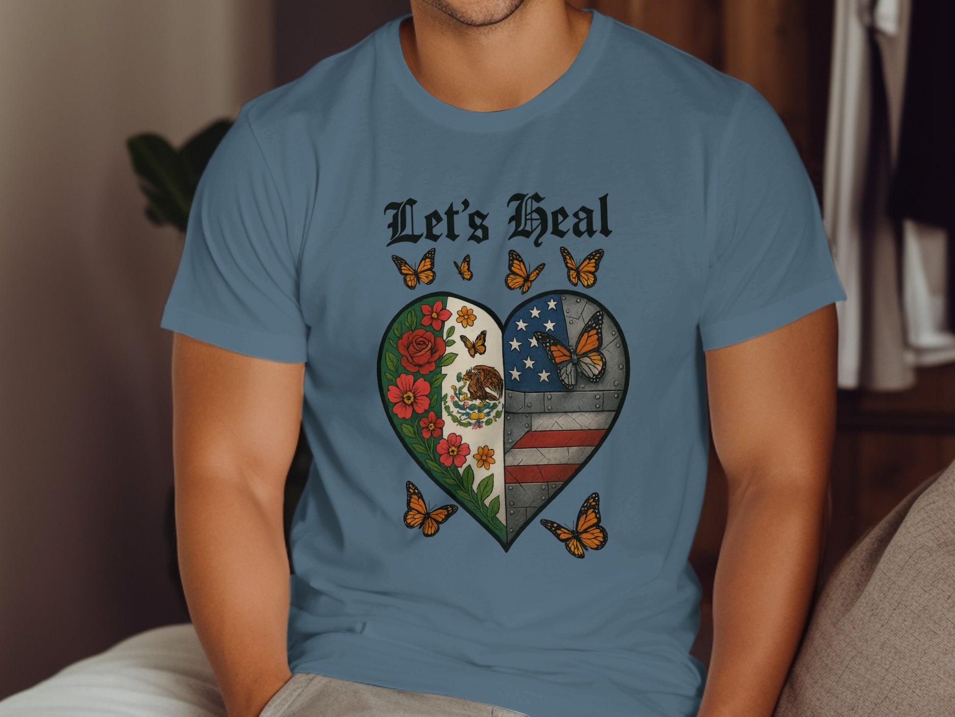 Let's Heal Heart Flag Design with Butterflies Shirt product