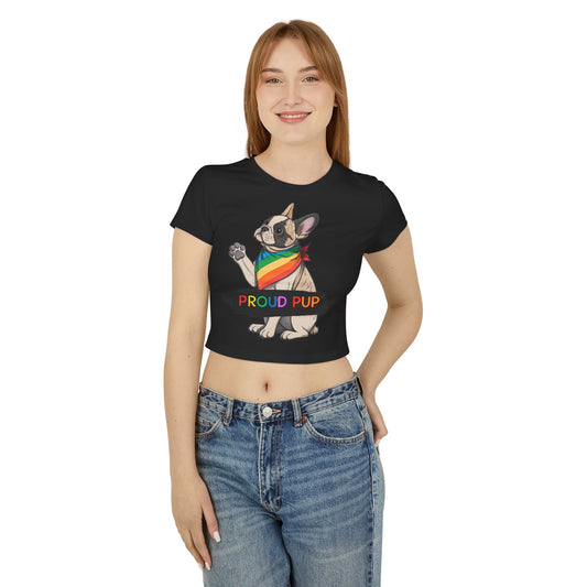 Proud Pup Women's Baby Tee - Rainbow Dog Lovers Shirt