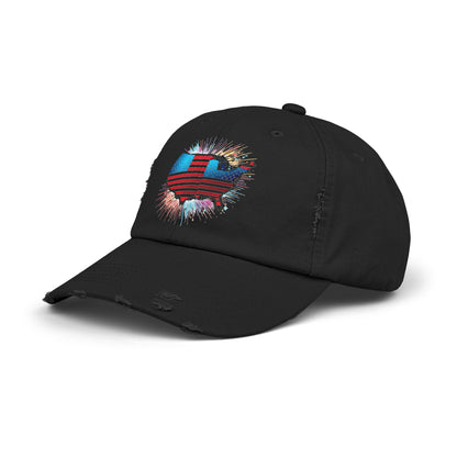Unisex Distressed Cap with Texas Flag Design - Perfect for Festivals and Casual Outings