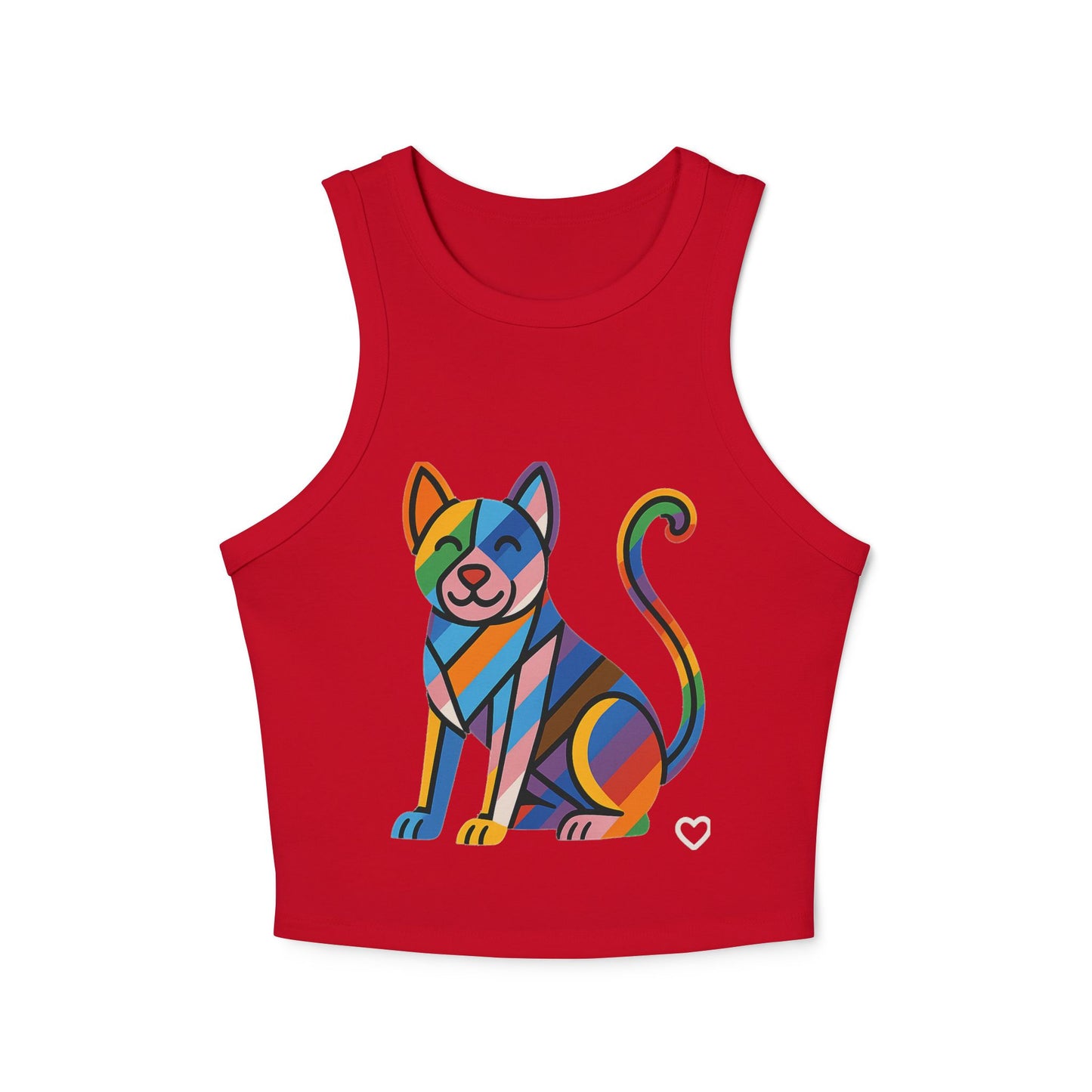 Pride tank top Colorful Cat Graphic Racer Tank Top for Women