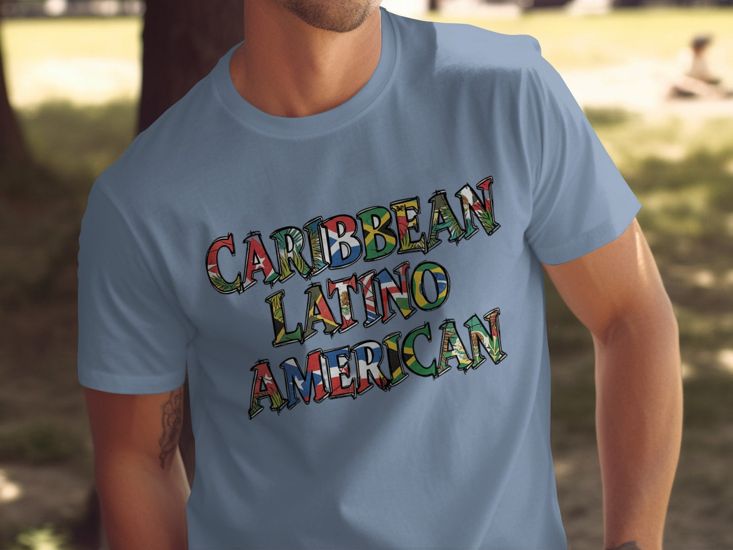 Caribbean Latino American Colorful Print T-Shirt